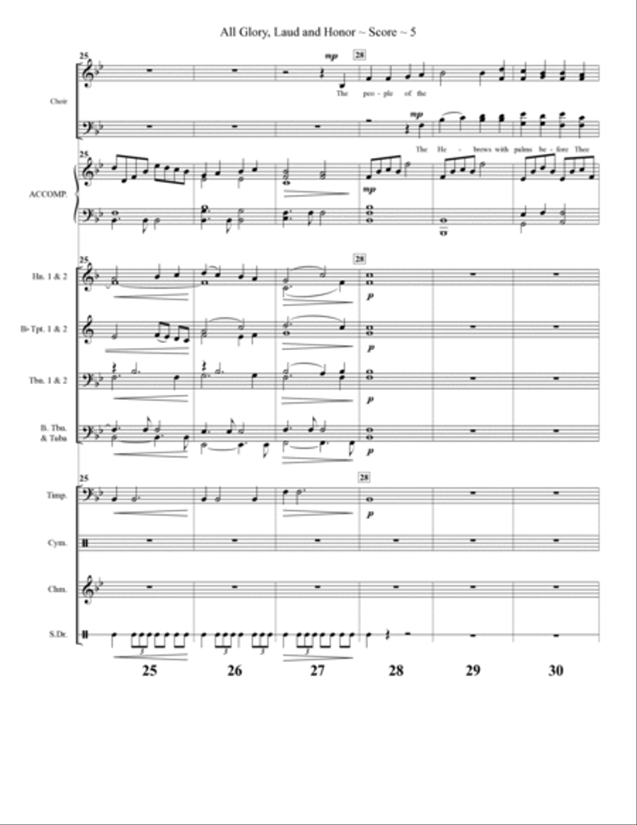 All Glory, Laud, and Honor - Brass and Percussion Score and Parts Conductor Score scores gallery preview page 5