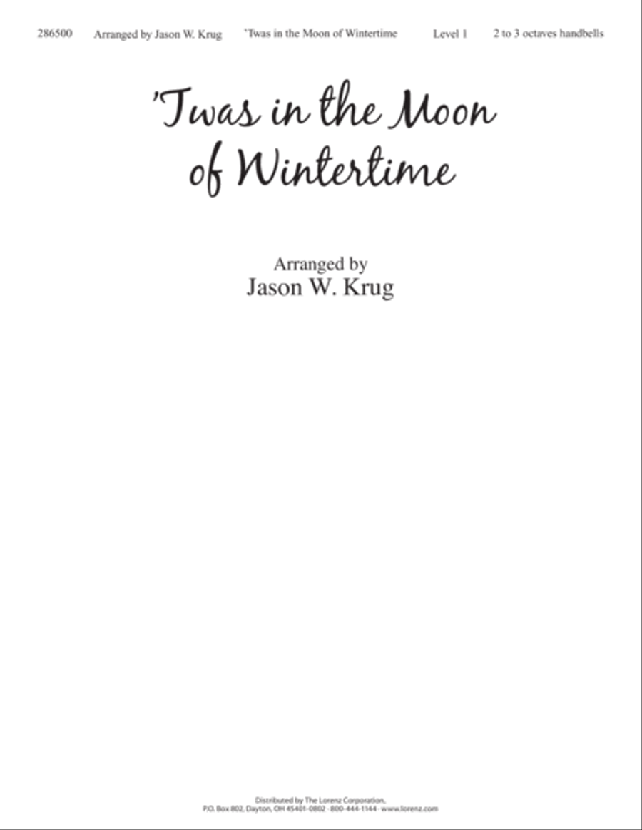 Twas in the Moon of Wintertime (Digital Download) 3-Octaves scores gallery preview page 1