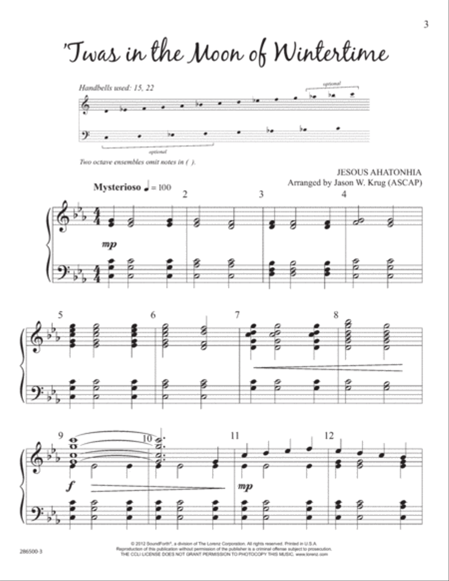 Twas in the Moon of Wintertime (Digital Download) 3-Octaves scores gallery preview page 3