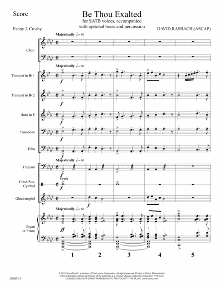 Be Thou Exalted - Brass and Percussion Score and Parts Horn scores gallery preview page 2