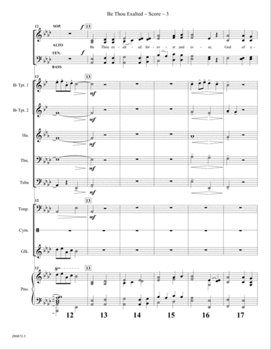 Be Thou Exalted - Brass and Percussion Score and Parts Horn scores gallery preview page 4