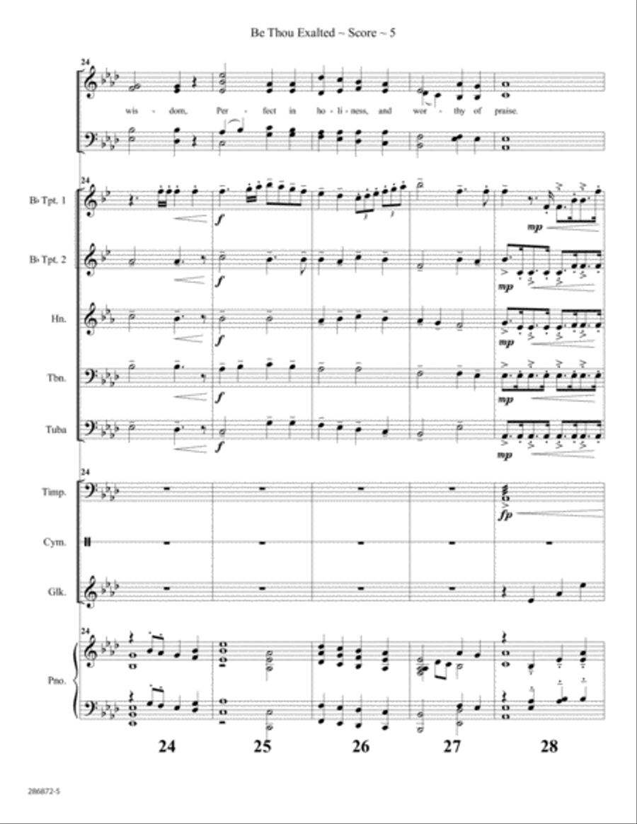 Be Thou Exalted - Brass and Percussion Score and Parts Horn scores gallery preview page 6