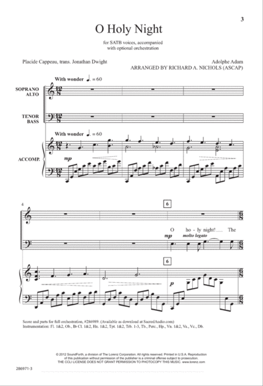 O Holy Night (Digital Download) 4-Part scores gallery preview page 3