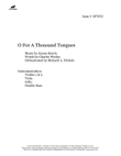 O For a Thousand Tongues - Strings Score and Parts