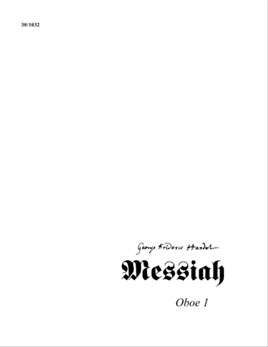 Messiah - Oboe I Oboe Solo scores gallery preview page 1