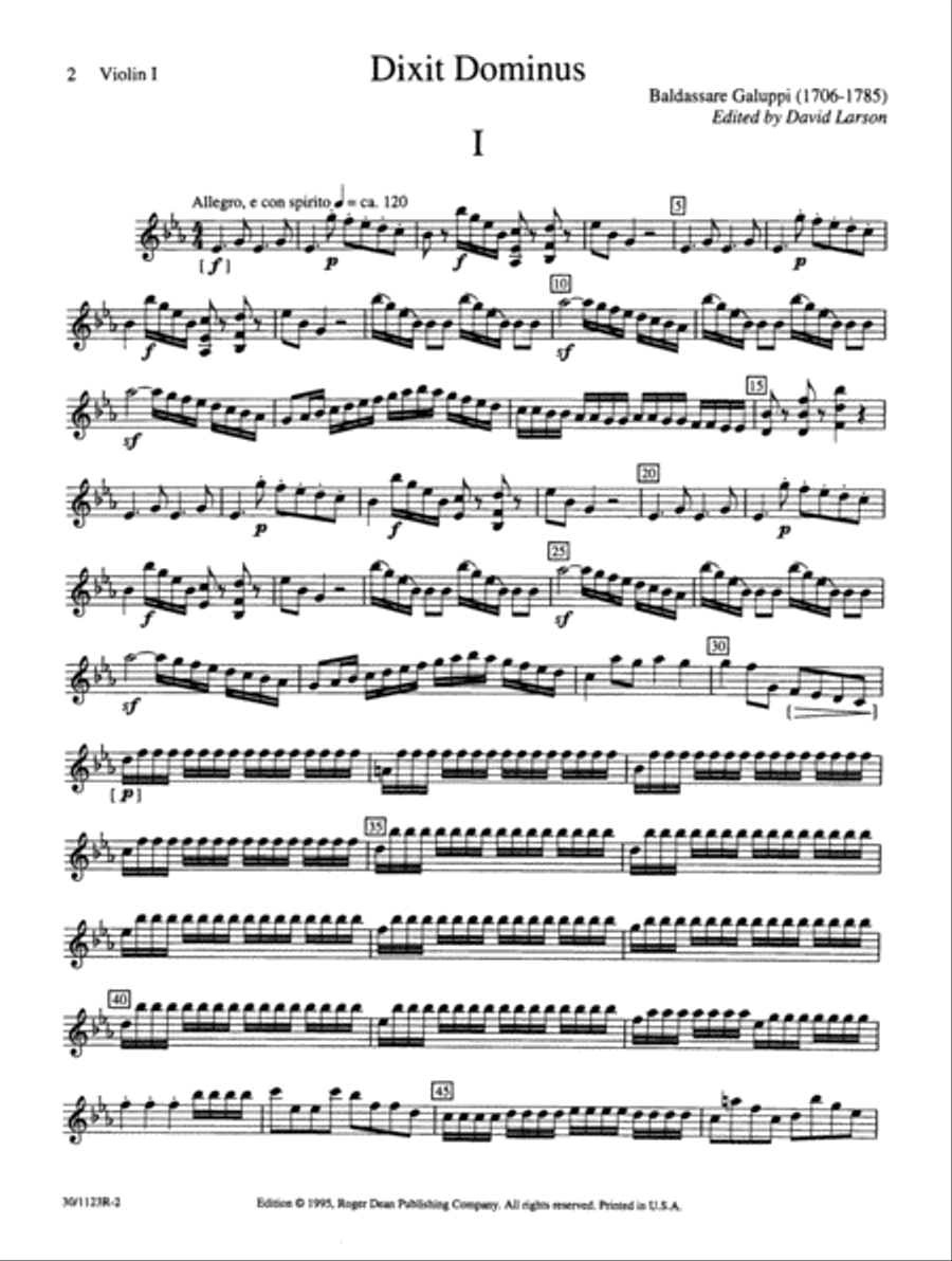 Dixit Dominus - Violin I Violin scores gallery preview page 6