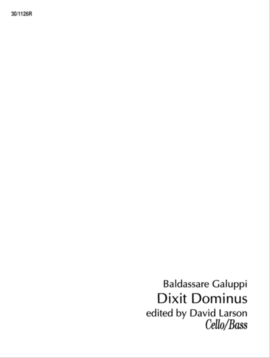 Dixit Dominus - Cello/Bass Cello scores gallery preview page 1