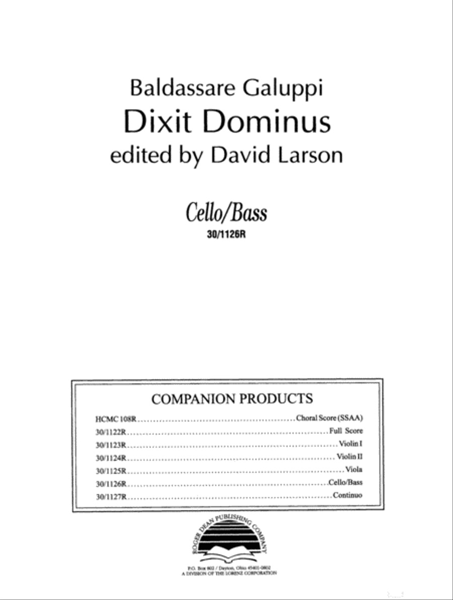 Dixit Dominus - Cello/Bass Cello scores gallery preview page 3