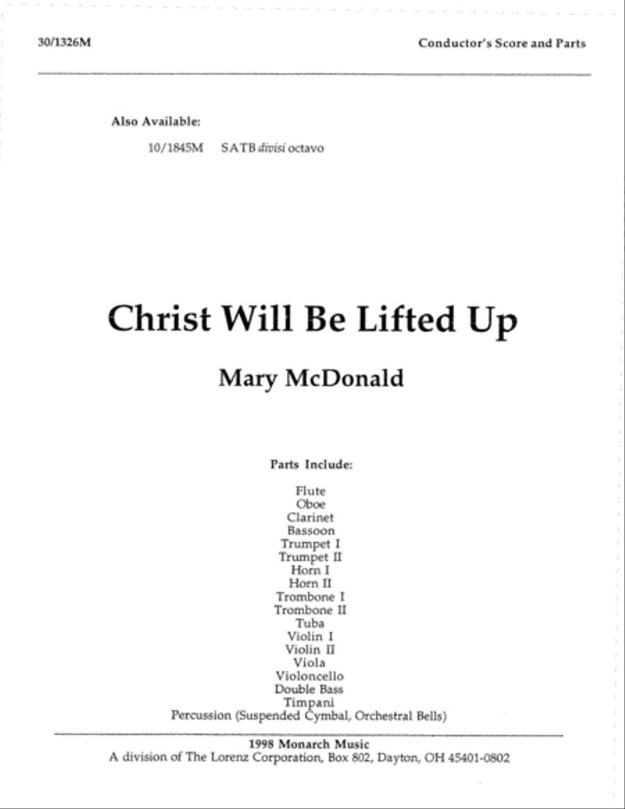 Christ Will Be Lifted Up - Full Orchestral Score and Parts Full Orchestra scores gallery preview page 2