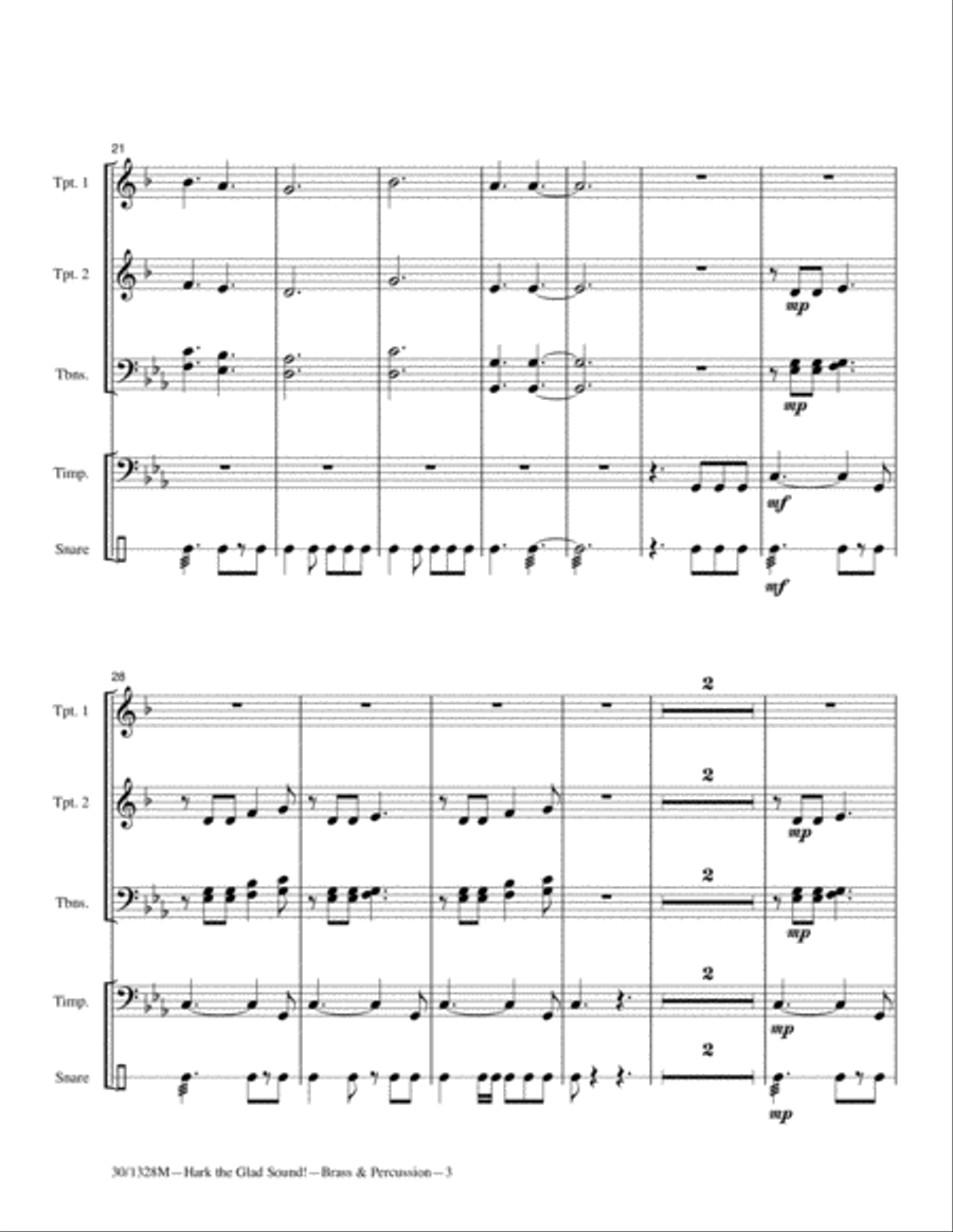Hark! The Glad Sound - Inst Parts Trombone scores gallery preview page 5