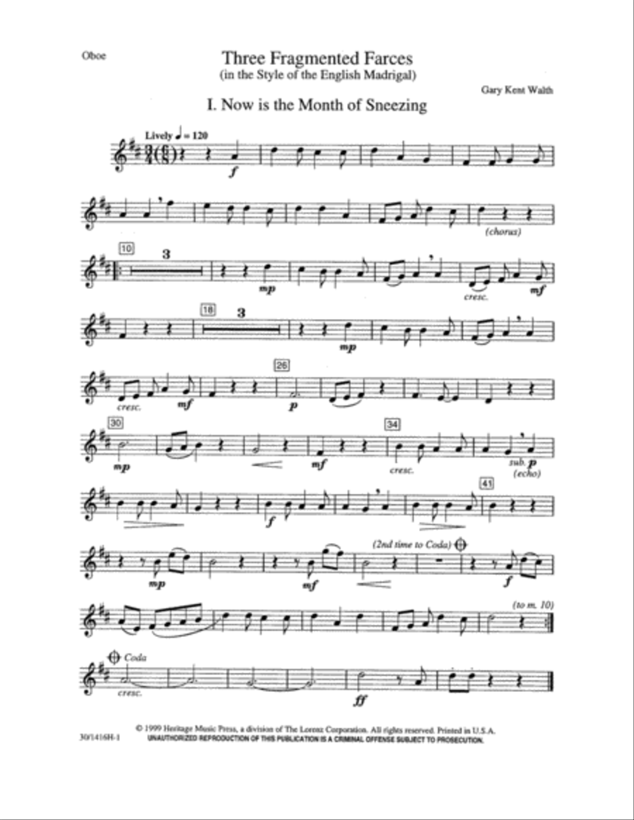 Three Fragmented Farces - Inst Pts Choir scores gallery preview page 3