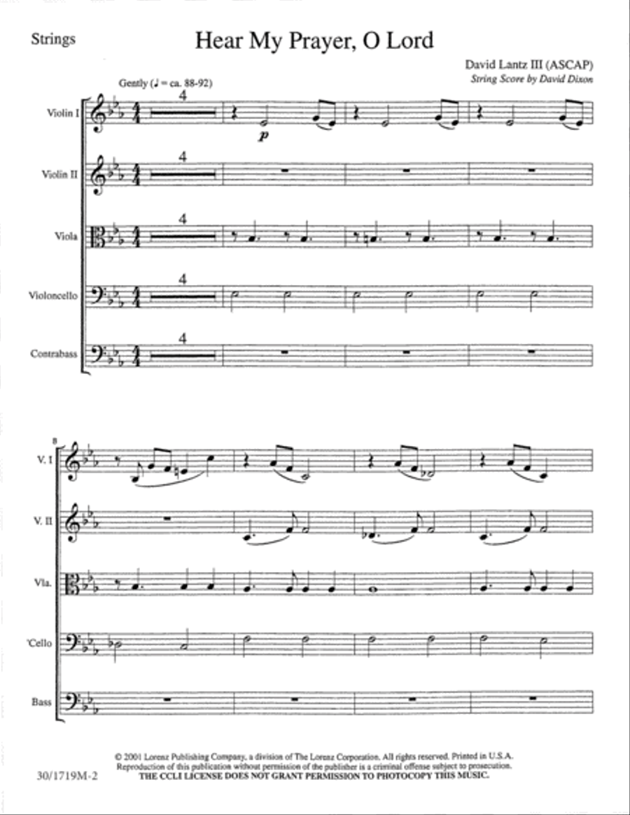 Hear My Prayer, O Lord!- String Score and Parts String Orchestra scores gallery preview page 2