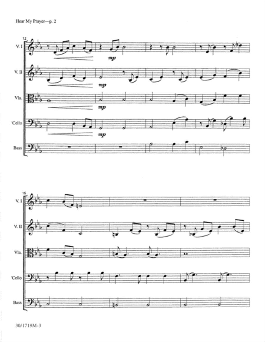 Hear My Prayer, O Lord!- String Score and Parts String Orchestra scores gallery preview page 3