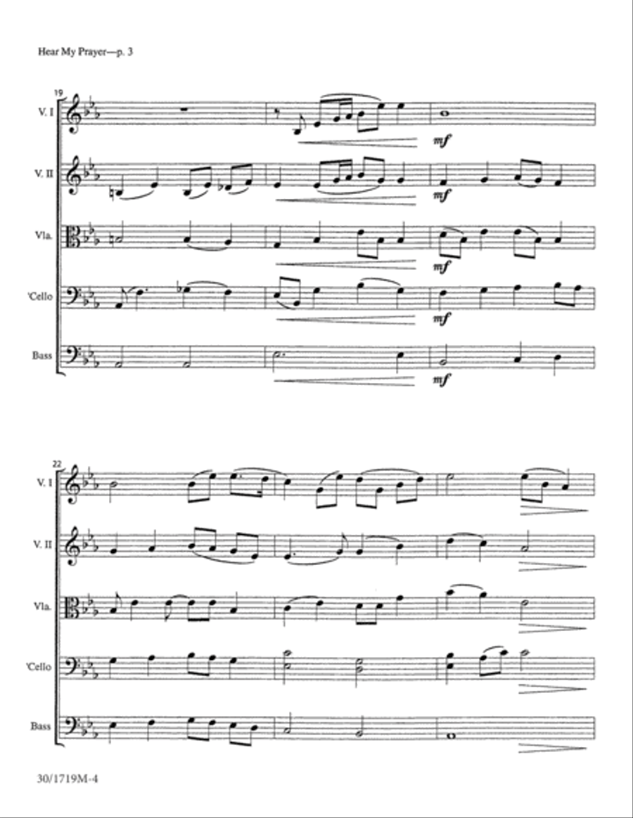 Hear My Prayer, O Lord!- String Score and Parts String Orchestra scores gallery preview page 4
