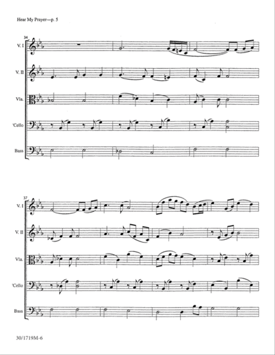 Hear My Prayer, O Lord!- String Score and Parts String Orchestra scores gallery preview page 6