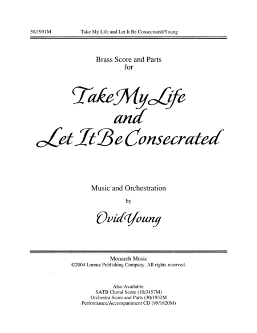 Take My Life and Let It Be Consecrated - Brass and Timpani Hymn Anthems scores gallery preview page 1
