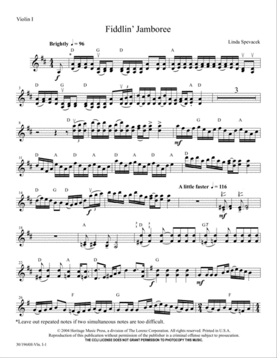 Fiddlin' Jamboree - Fiddle Parts Choir scores gallery preview page 5