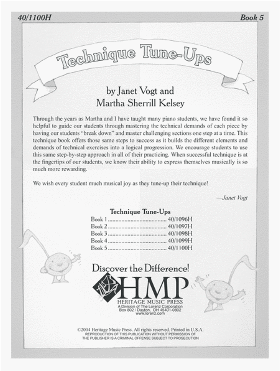 Technique Tune-Ups - Book 5 (Digital Download) Piano Method scores gallery preview page 1
