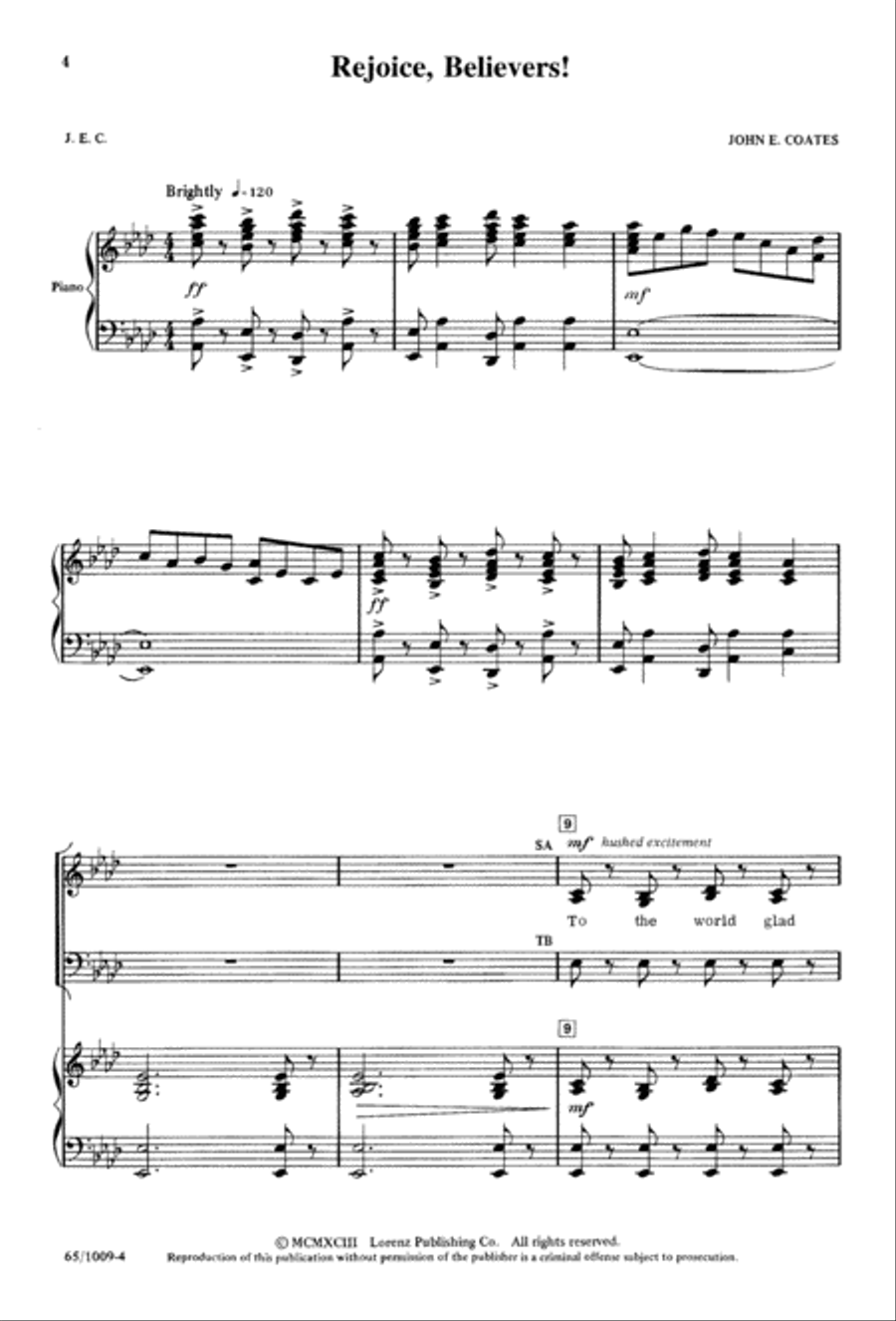 Rejoice, Believers (Digital Download) 4-Part scores gallery preview page 4