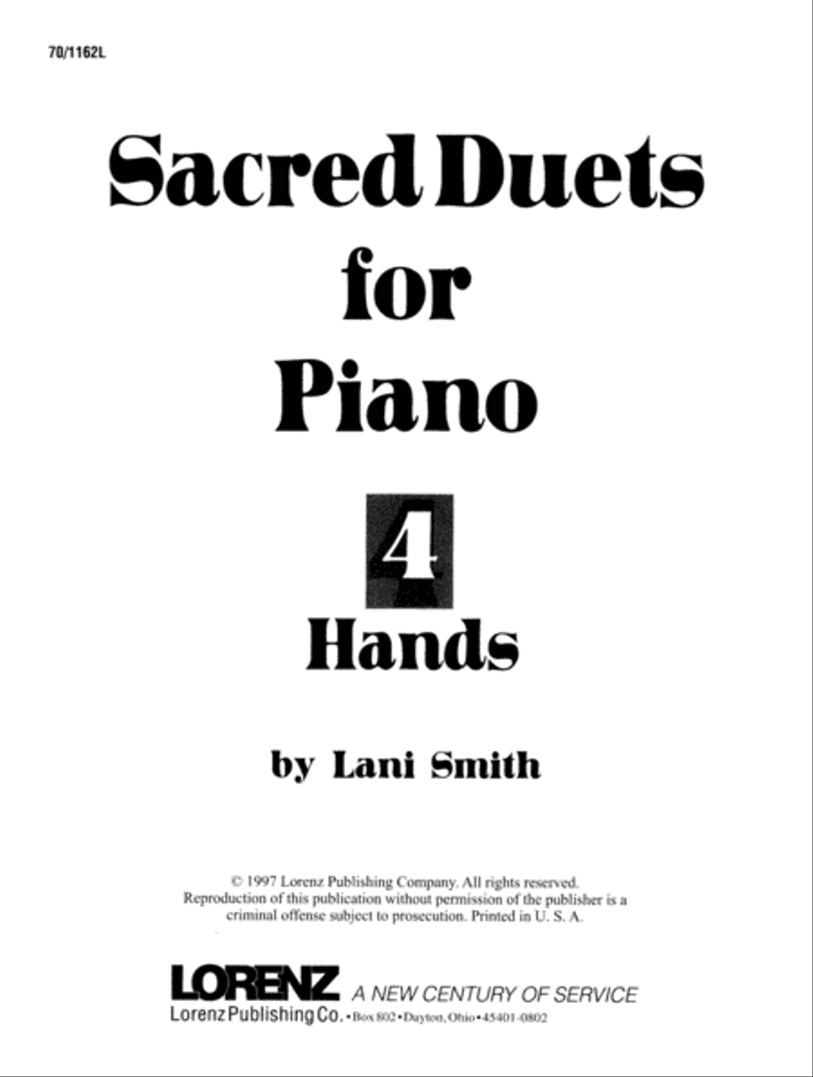 Sacred Duets for Piano, Four Hands (Digital Download) Piano Duet scores gallery preview page 1