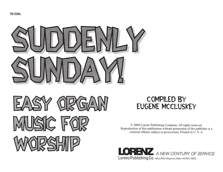 Suddenly Sunday (Digital Download) Organ scores gallery preview page 1