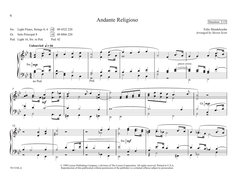 Suddenly Sunday (Digital Download) Organ scores gallery preview page 6