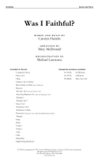 Was I Faithful? - Orchestral Score and Parts