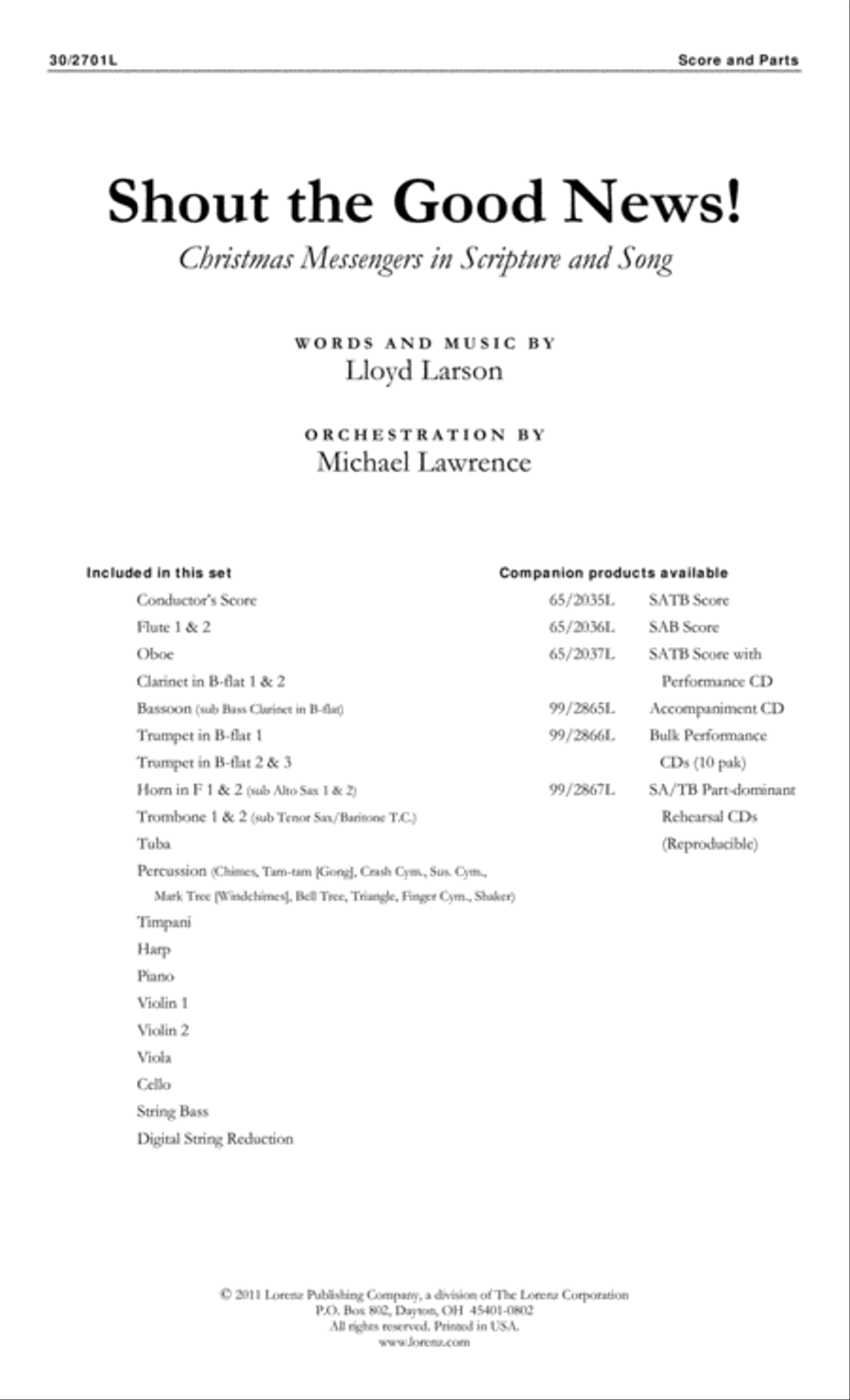 Shout the Good News! - Orchestral Score and Parts Choir scores gallery preview page 1