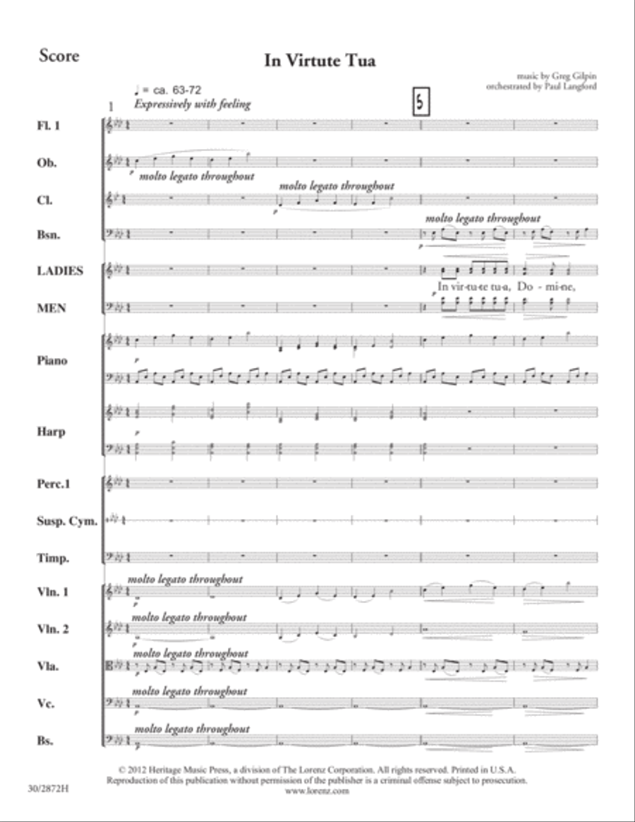 In Virtute Tua - Orchestral Score and Parts Orchestra scores gallery preview page 3