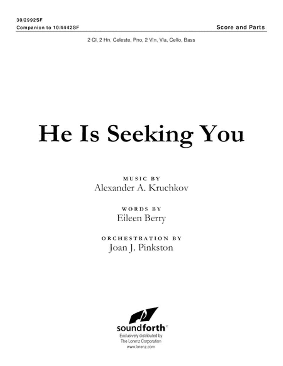 He Is Seeking You - Instrumental Ensemble Score and Parts Set of Parts scores gallery preview page 1