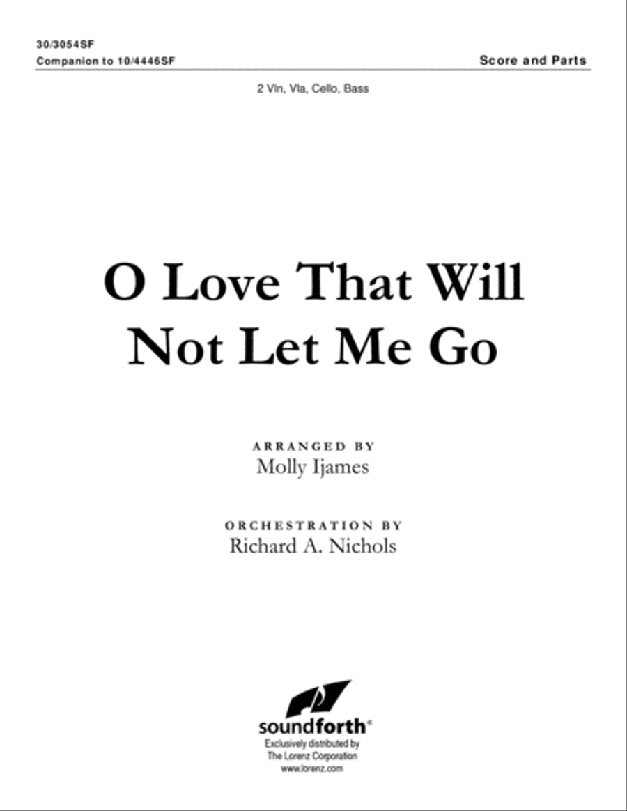 O Love That Will Not Let Me Go - Instrumental Ensemble Score and Parts - Digital Set of Parts scores gallery preview page 1