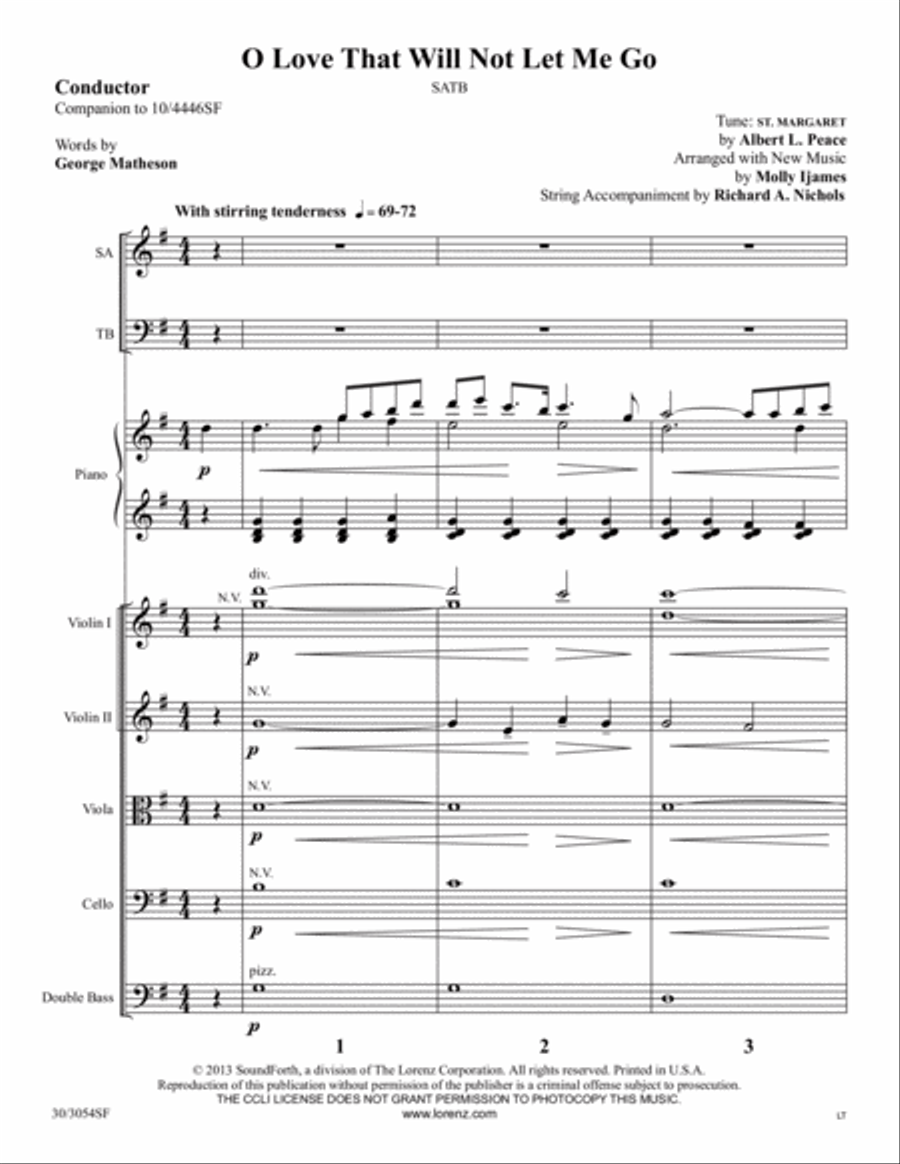 O Love That Will Not Let Me Go - Instrumental Ensemble Score and Parts - Digital Set of Parts scores gallery preview page 3