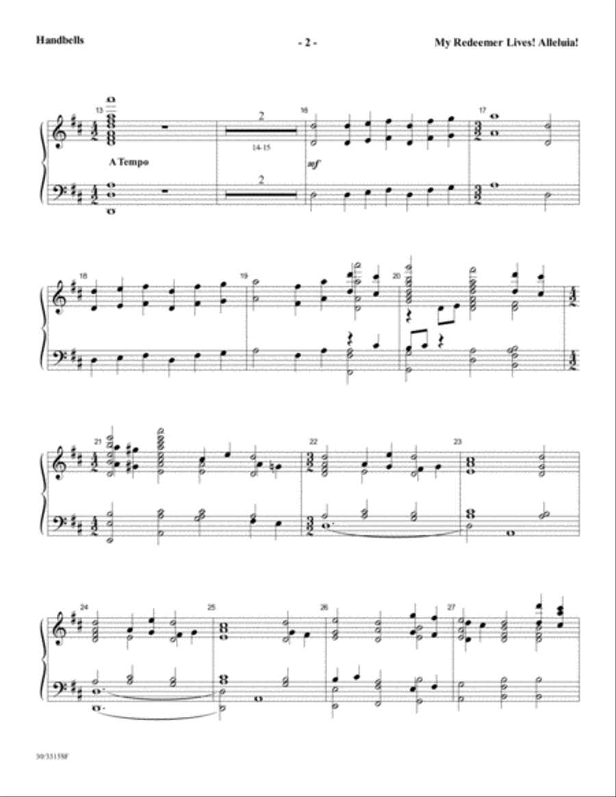 My Redeemer Lives! Alleluia! - Reproducible Handbell Part 5-Octaves scores gallery preview page 3