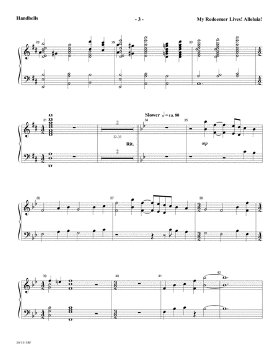 My Redeemer Lives! Alleluia! - Reproducible Handbell Part 5-Octaves scores gallery preview page 4