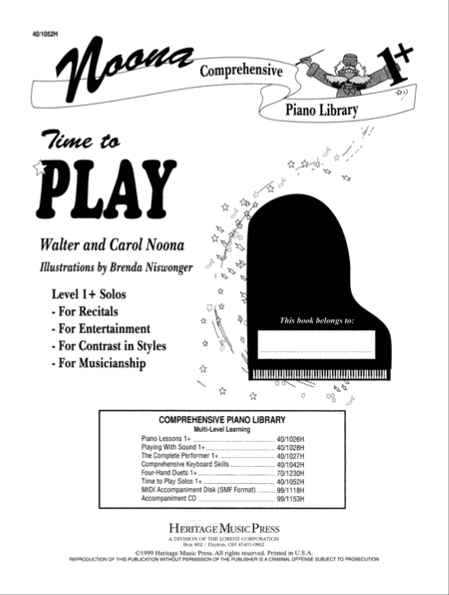 Time to Play - Level 1+ (Digital Download) Easy Piano scores gallery preview page 1