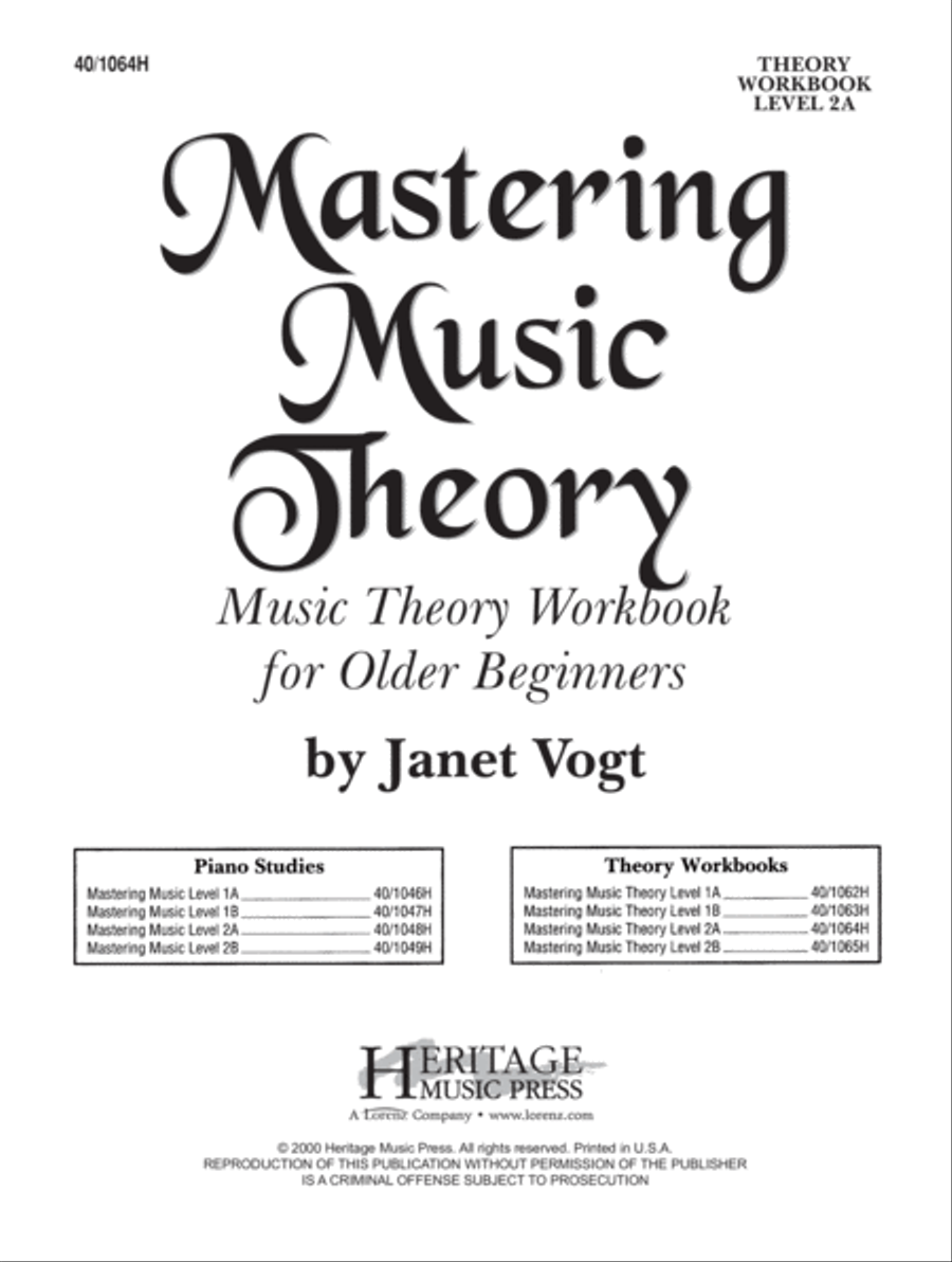 Mastering Music Theory Level 2A (Digital Download) Piano Method scores gallery preview page 1