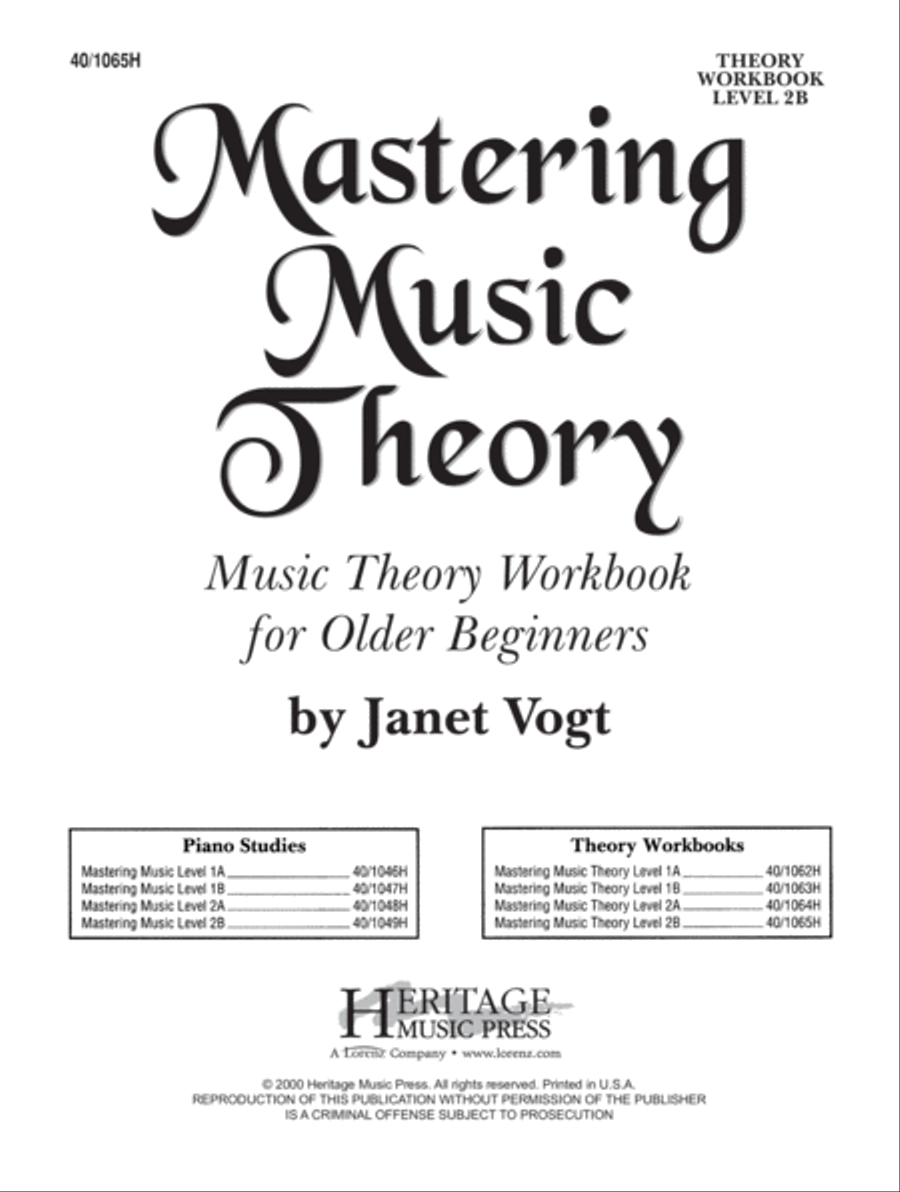 Mastering Music Theory Level 2B (Digital Download) Piano Method scores gallery preview page 1