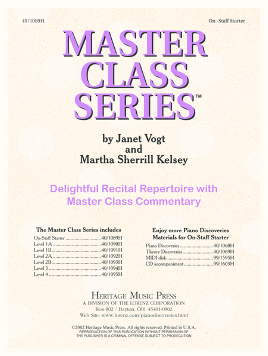 Master Class Series - On-Staff Starter (Digital Download) Piano Method scores gallery preview page 1