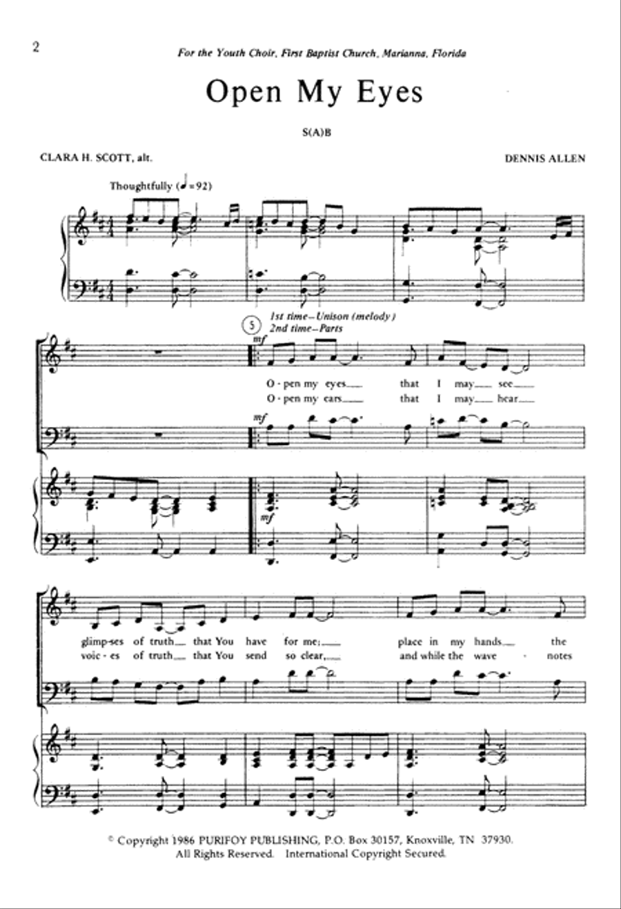 Open My Eyes (Digital Download) 2-Part scores gallery preview page 2
