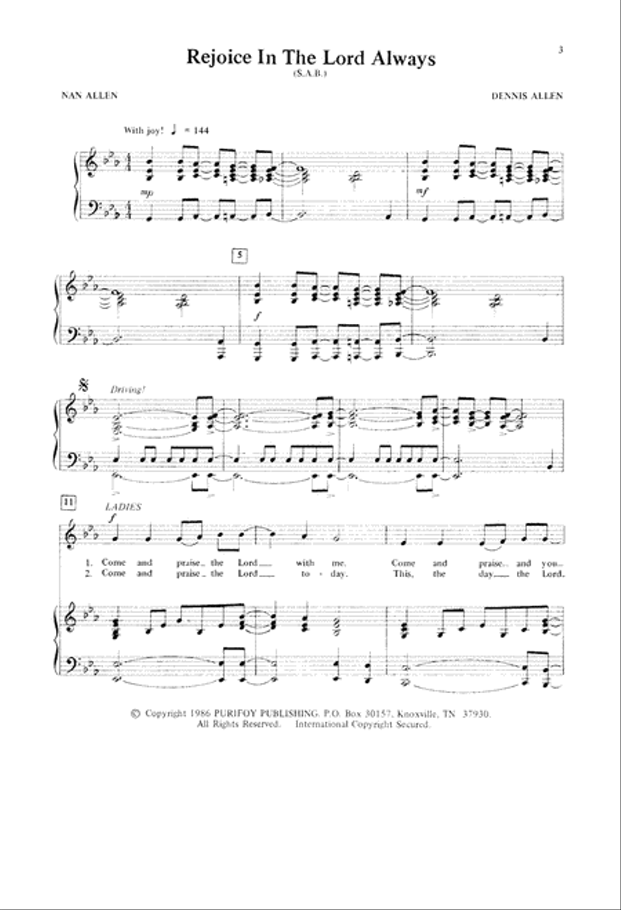 Rejoice in the Lord, Always (Digital Download) 3-Part scores gallery preview page 3