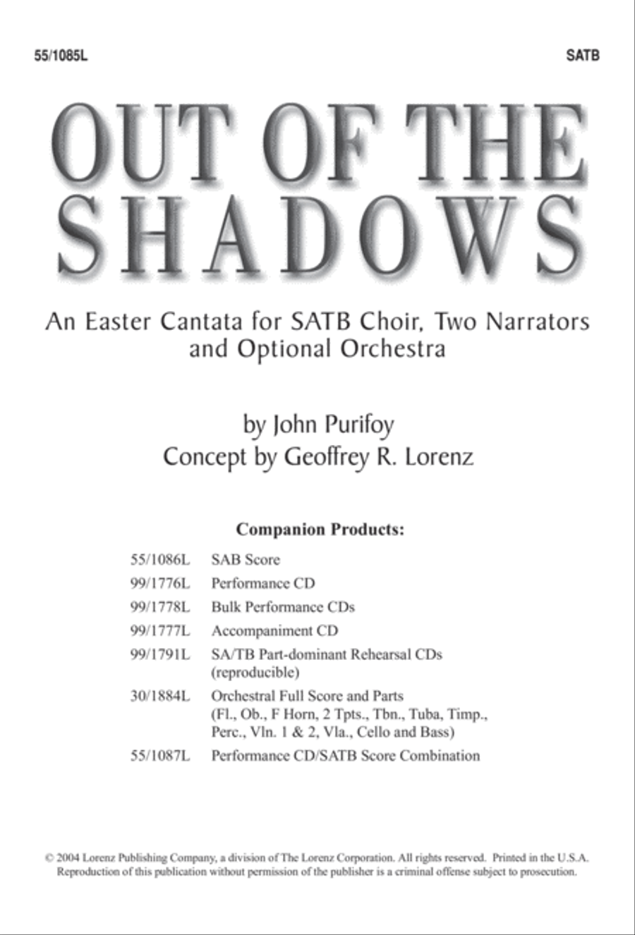 Out of the Shadows (Digital Download) 4-Part scores gallery preview page 1