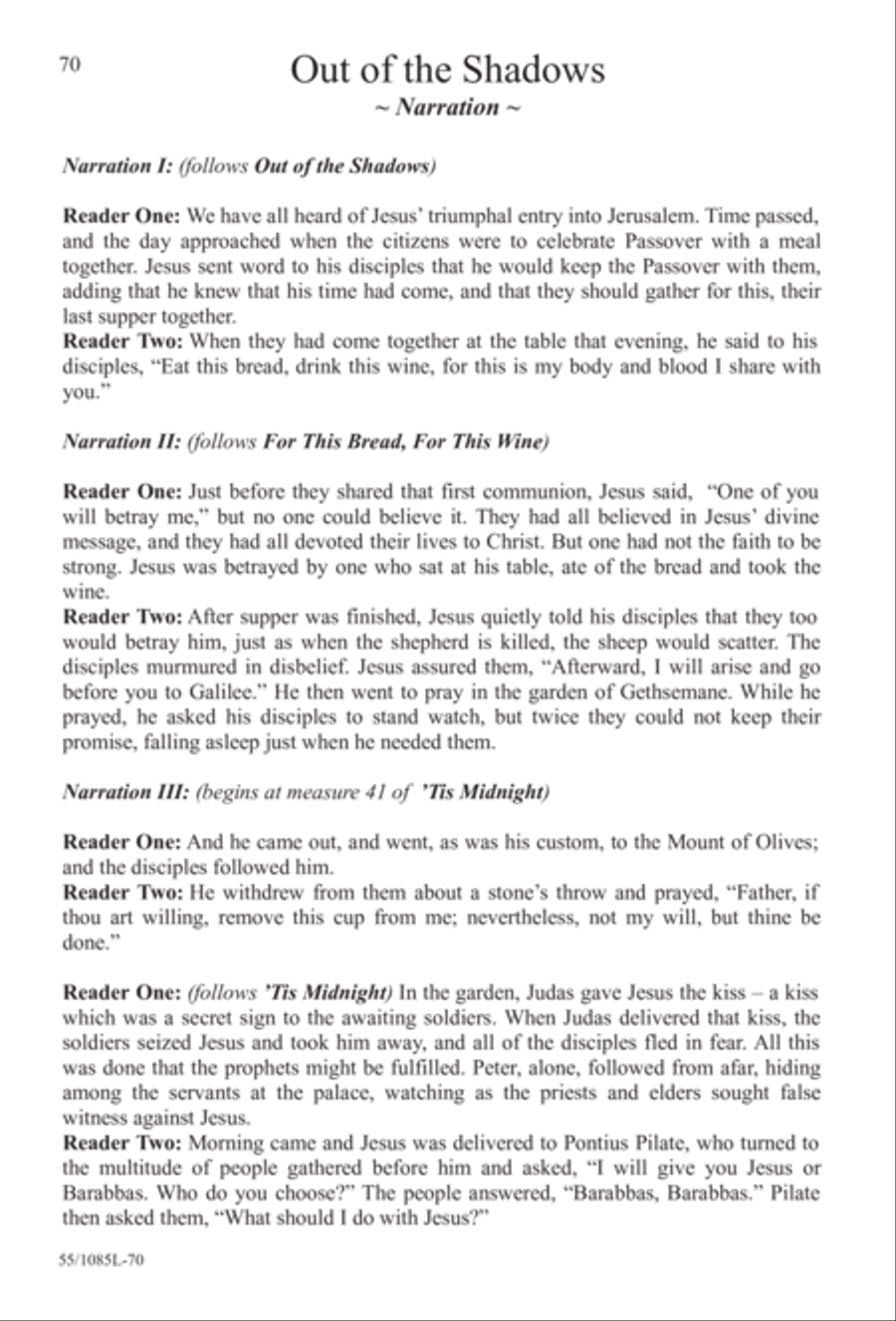 Out of the Shadows (Digital Download) 4-Part scores gallery preview page 70
