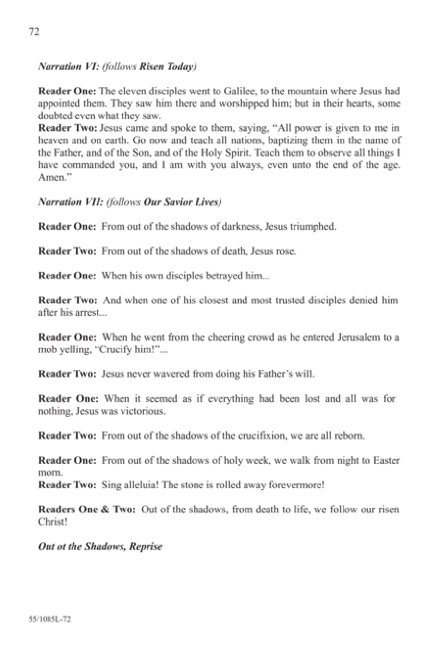 Out of the Shadows (Digital Download) 4-Part scores gallery preview page 72