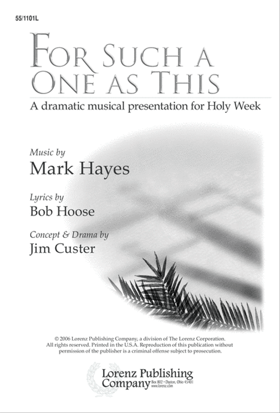 For Such a One as This (Digital Download) 4-Part scores gallery preview page 1