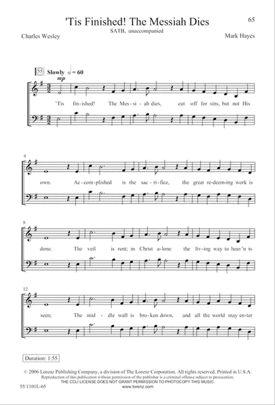 For Such a One as This (Digital Download) 4-Part scores gallery preview page 65