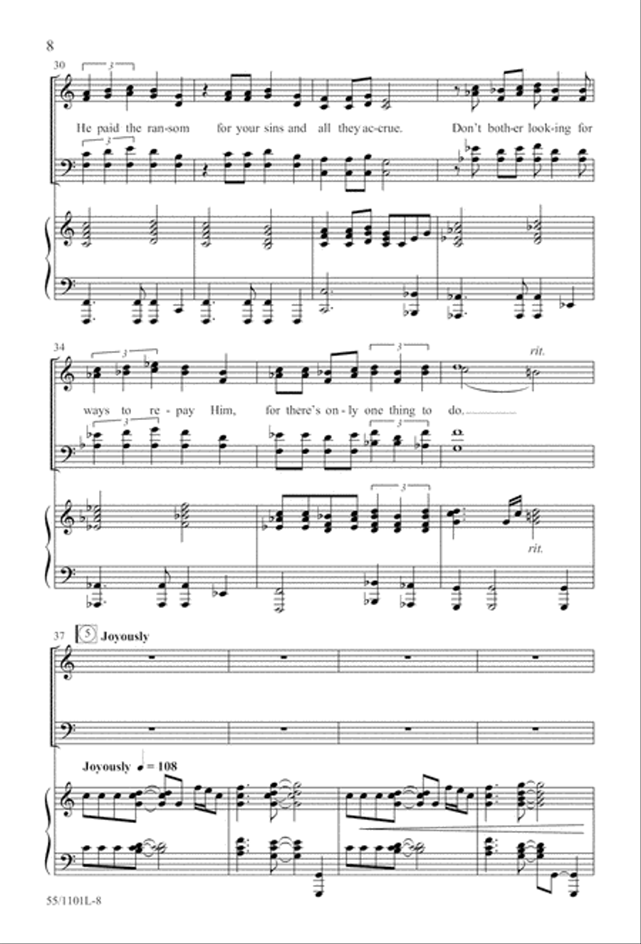 For Such a One as This (Digital Download) 4-Part scores gallery preview page 8
