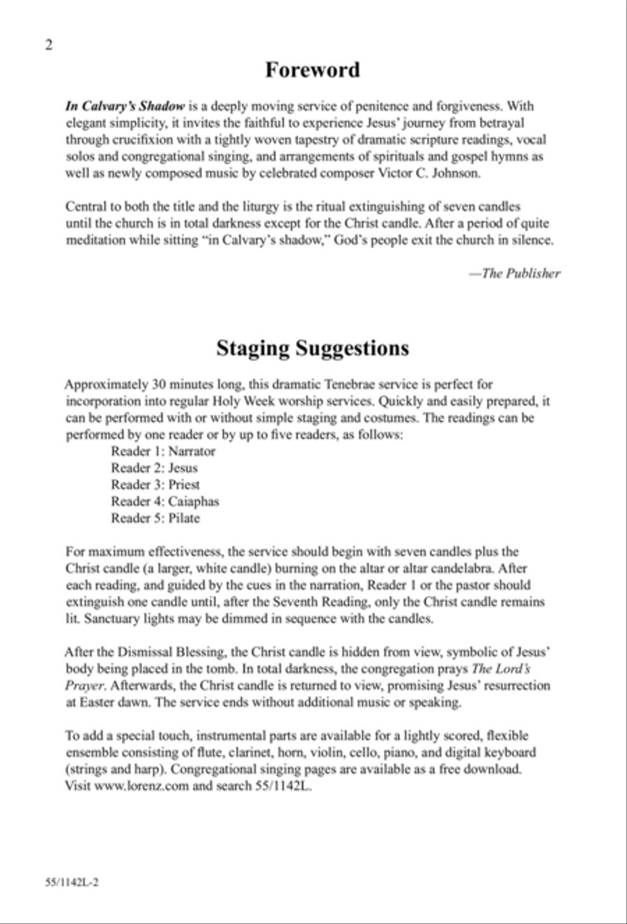 In Calvary's Shadow: A Tenebrae Service (Digital Download) 4-Part scores gallery preview page 2