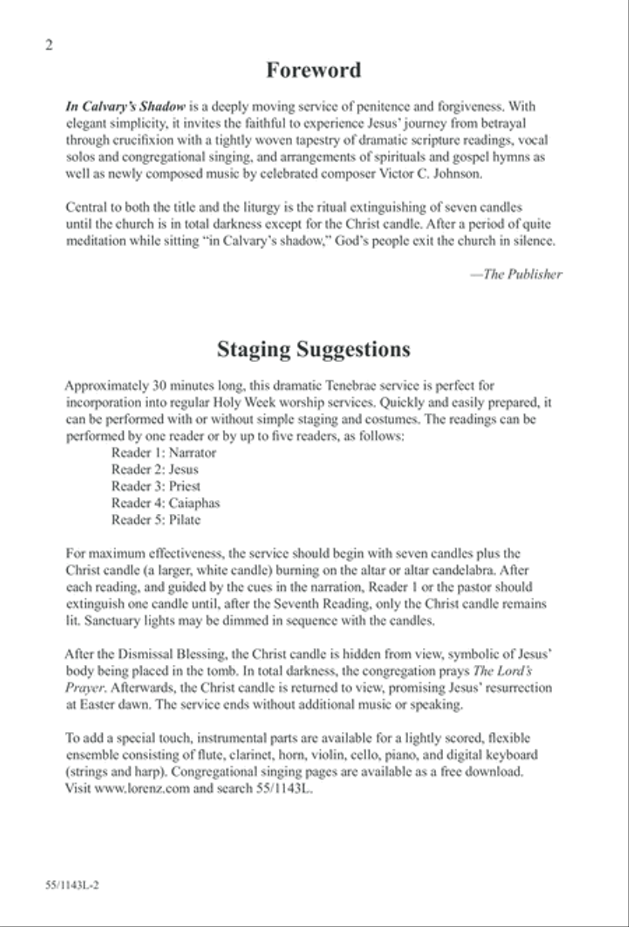 In Calvary's Shadow: A Tenebrae Service (Digital Download) 3-Part scores gallery preview page 2
