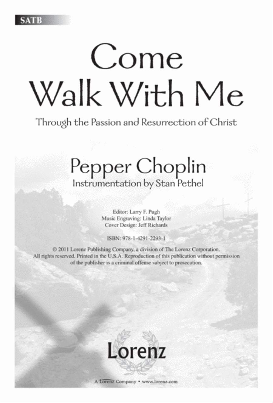 Come Walk With Me (Digital Download) 4-Part scores gallery preview page 1