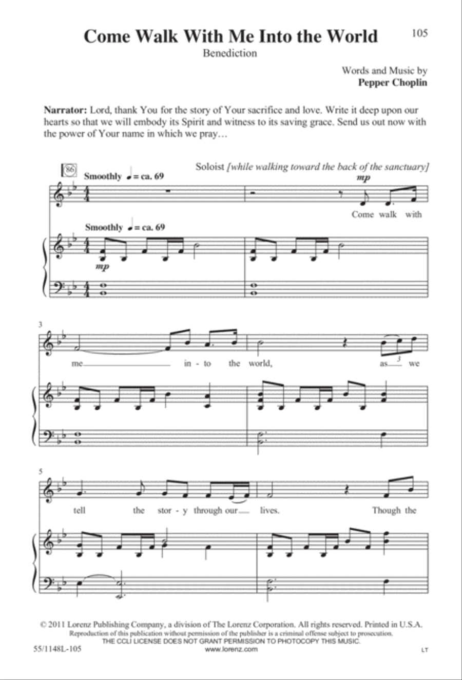Come Walk With Me (Digital Download) 4-Part scores gallery preview page 105